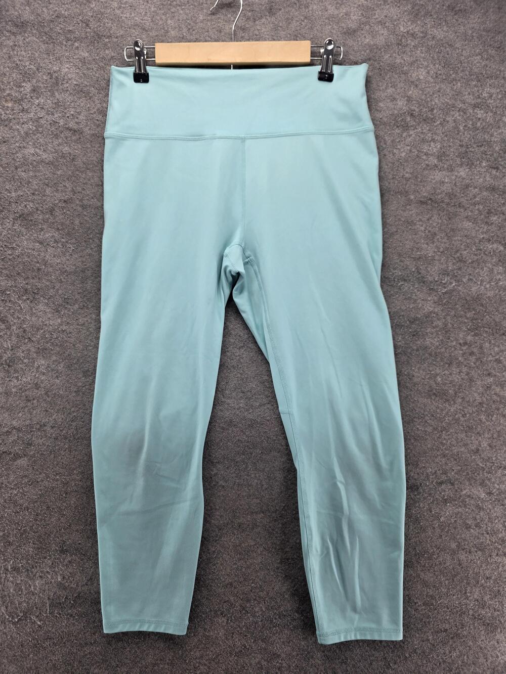 Fabletics Leggings Womens L Blue Ankle Yoga Elastic Waist Pockets 24 Inseam